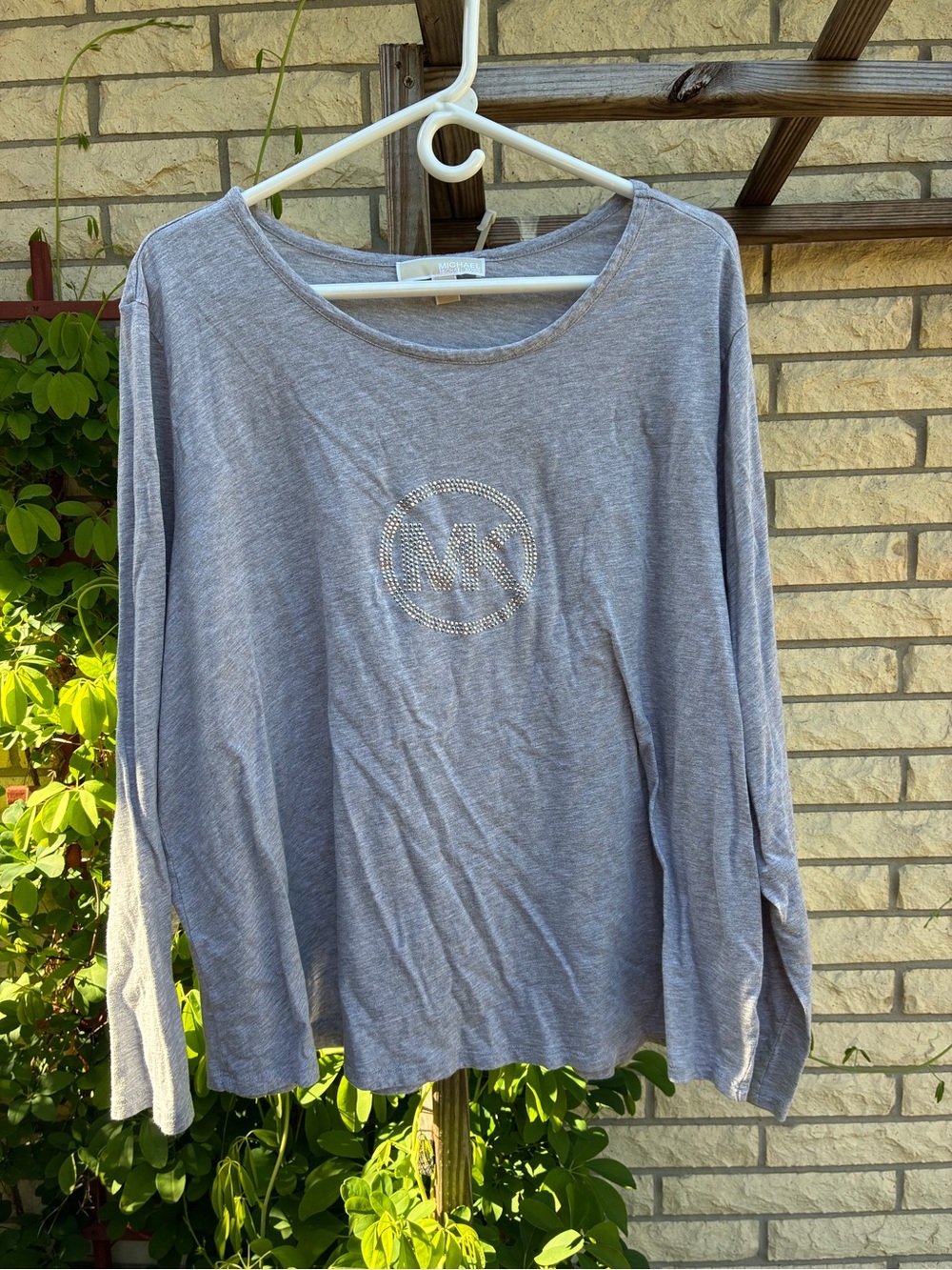 Michael Kors Heather Gray Long Sleeve Crewneck Tee